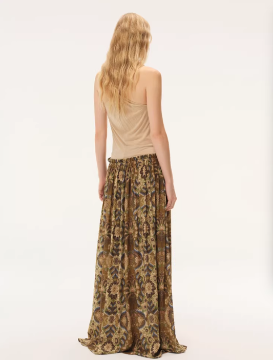 Palm Scroll Ribbon – Tie-Strap Dress