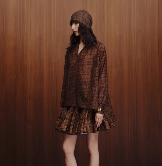 Paisley Dusk – Round Neck Printed Top