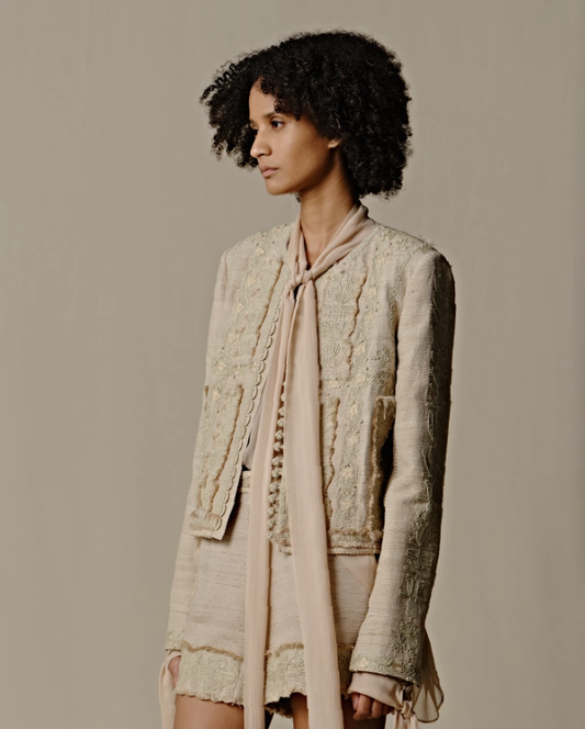 Tusser Silk Heritage – Patchwork Knot Blazer