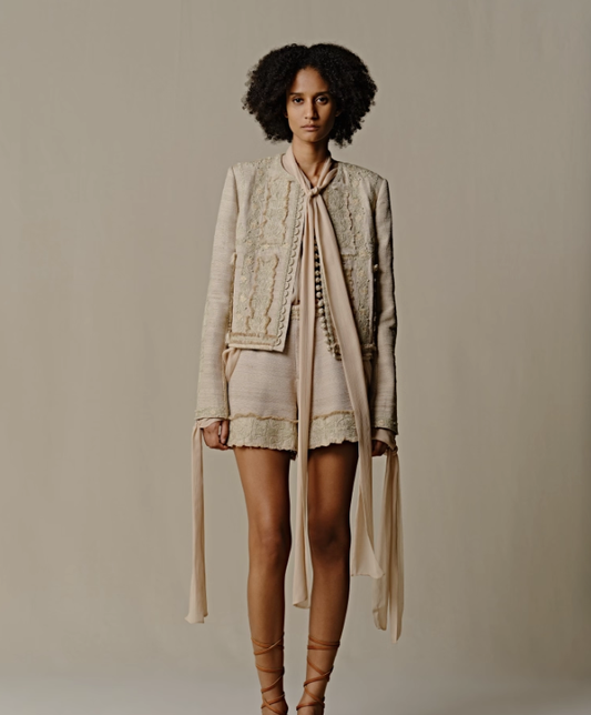 Tusser Silk Heritage – Patchwork Knot Blazer