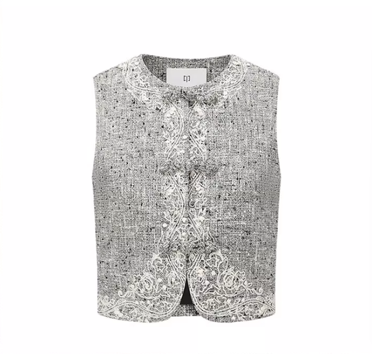 Ember Texture – Embroidered Knot Vest